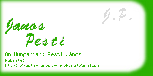 janos pesti business card
